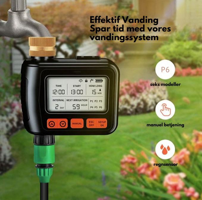 AquaSmart LCD Vandtimer med Regnsensor